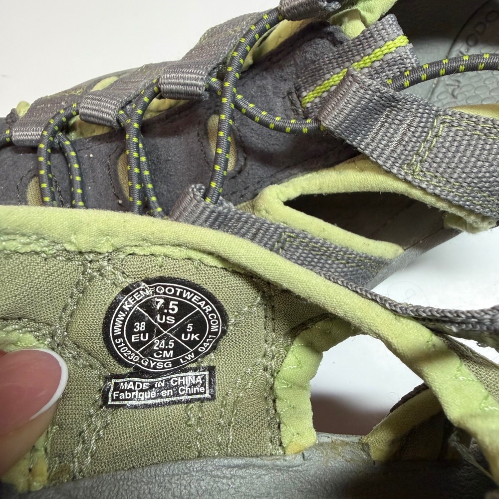 Keen Newport H2 Waterproof Hiking Sandals Gray Lime Green Womens Size 7.5 - Picture 9 of 9